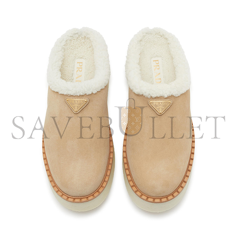 Pra*a suede shearling slippers 1s715n